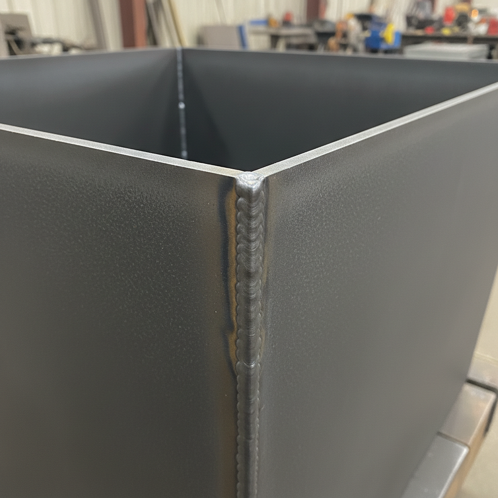 Close-up of welded detail and powder coat finish