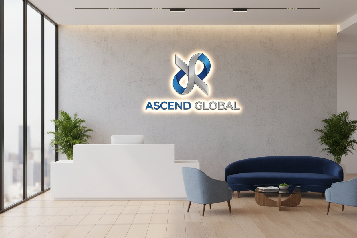 Interior office signage installation