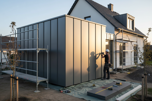 Cladding installation on residential addition