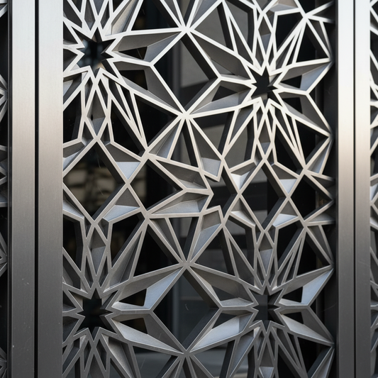 Close-up of intricate laser-cut pattern detail