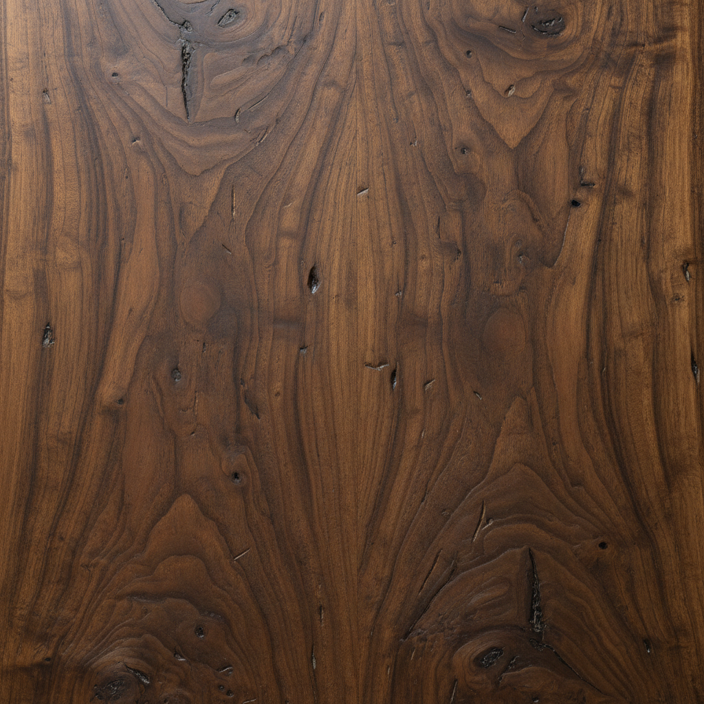 Close-up of reclaimed wood table surface showing natural grain