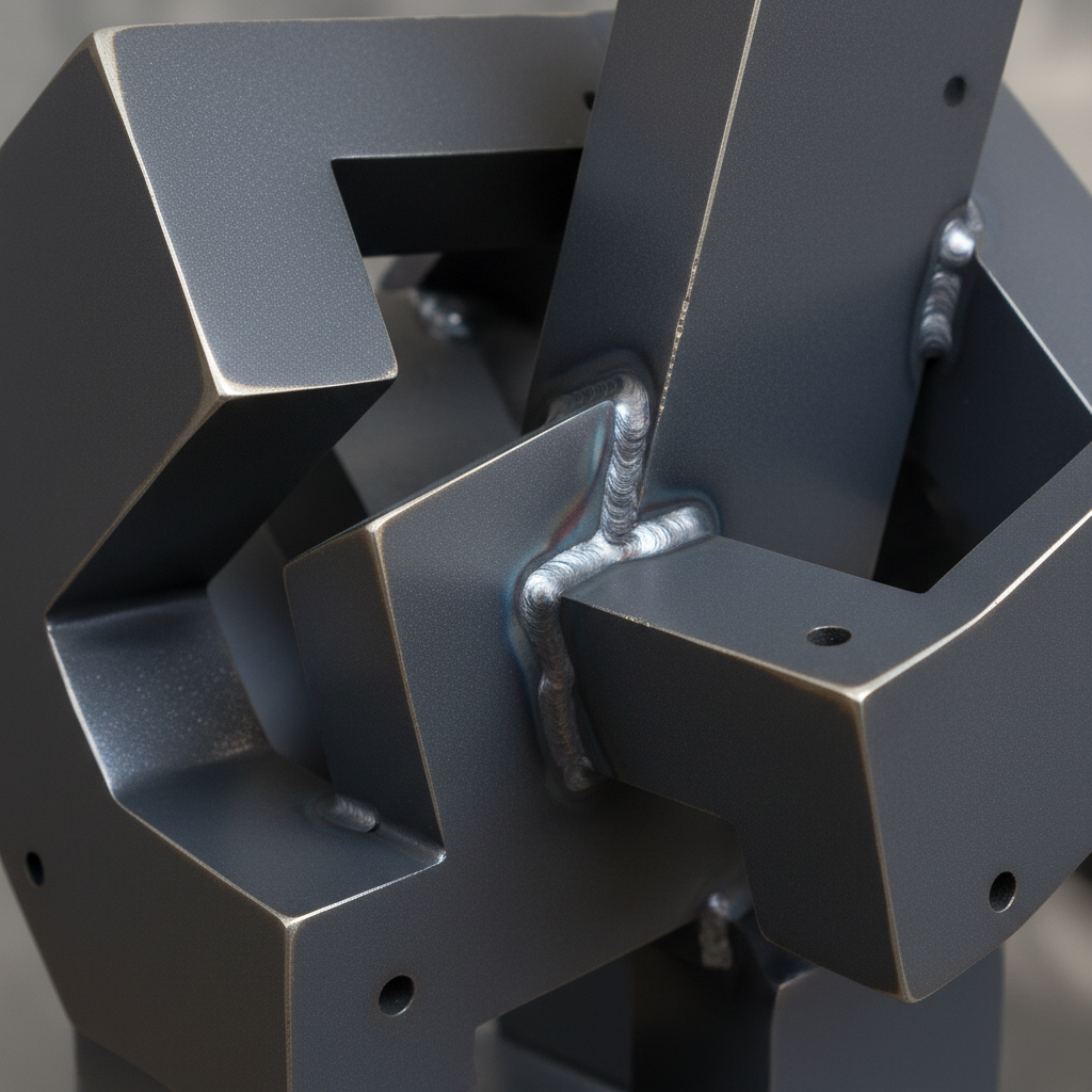 Close-up of welded seams and steel detail