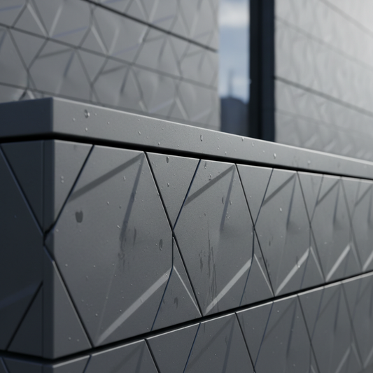 Close-up of panel texture and powder coat finish